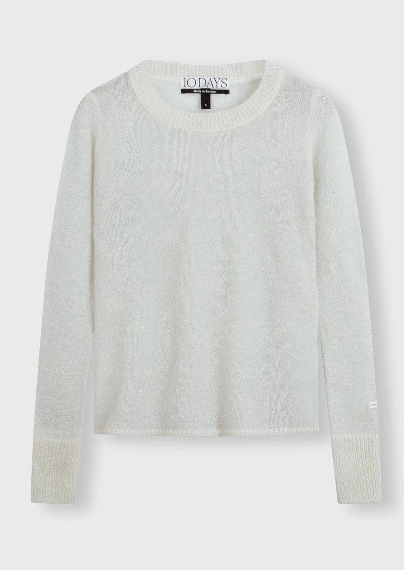 10Days Amsterdam - Longsleeve knit sparkle - ecru