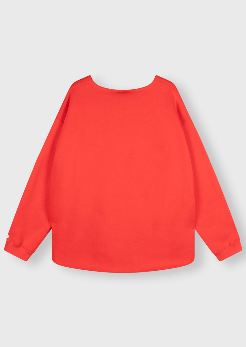 10Days Amsterdam - Raw Edge Statement Sweater - Coral Red