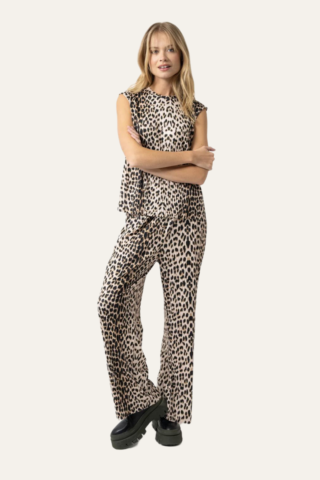 Oh April - Dunn Plissee Top Leo
