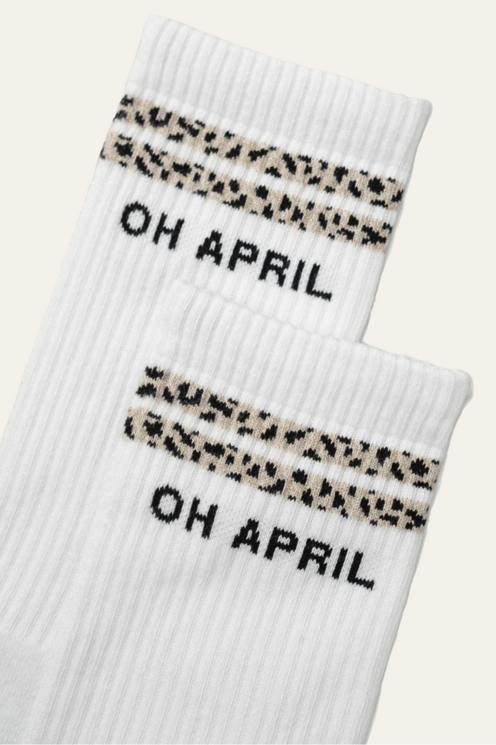 Oh April - Socks Stripes White/Leo