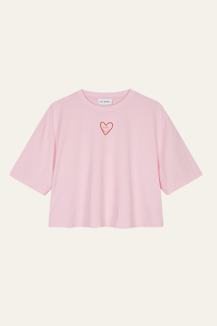 Oh April "Cropped Heart" T-Shirt