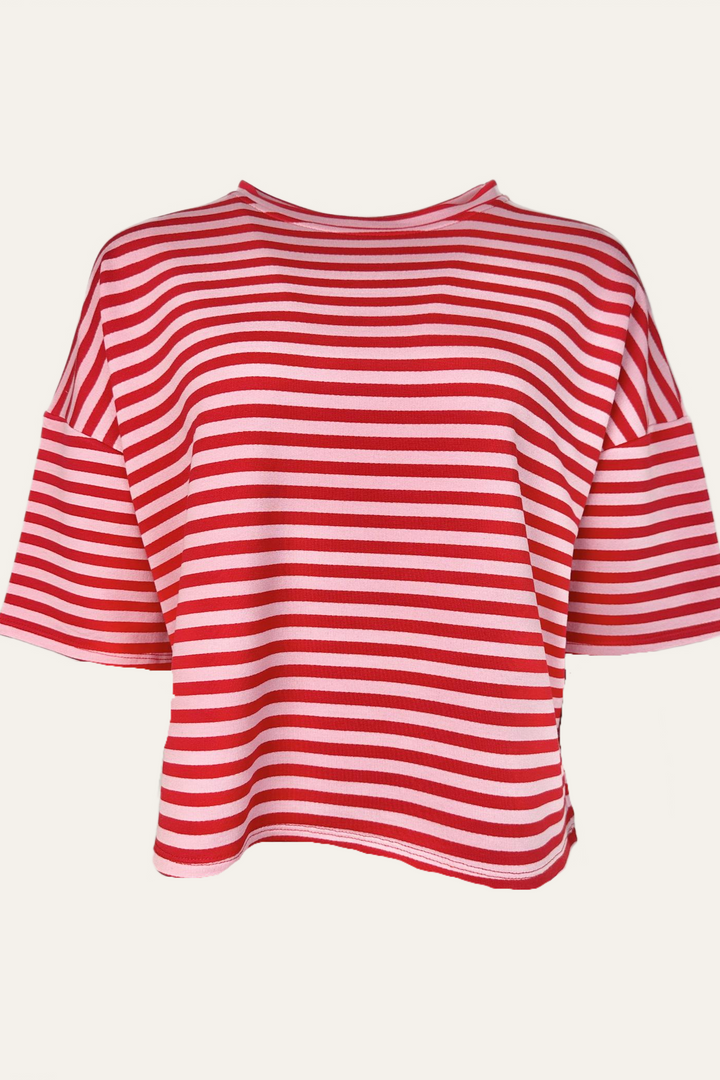 Streifen Kurzarmpullover "Sandranaa"