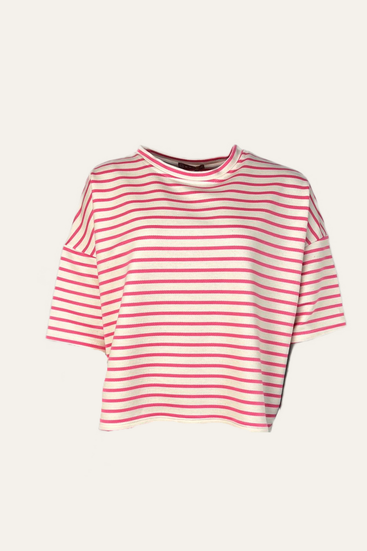 Streifen Kurzarmpullover "Sandranaa"