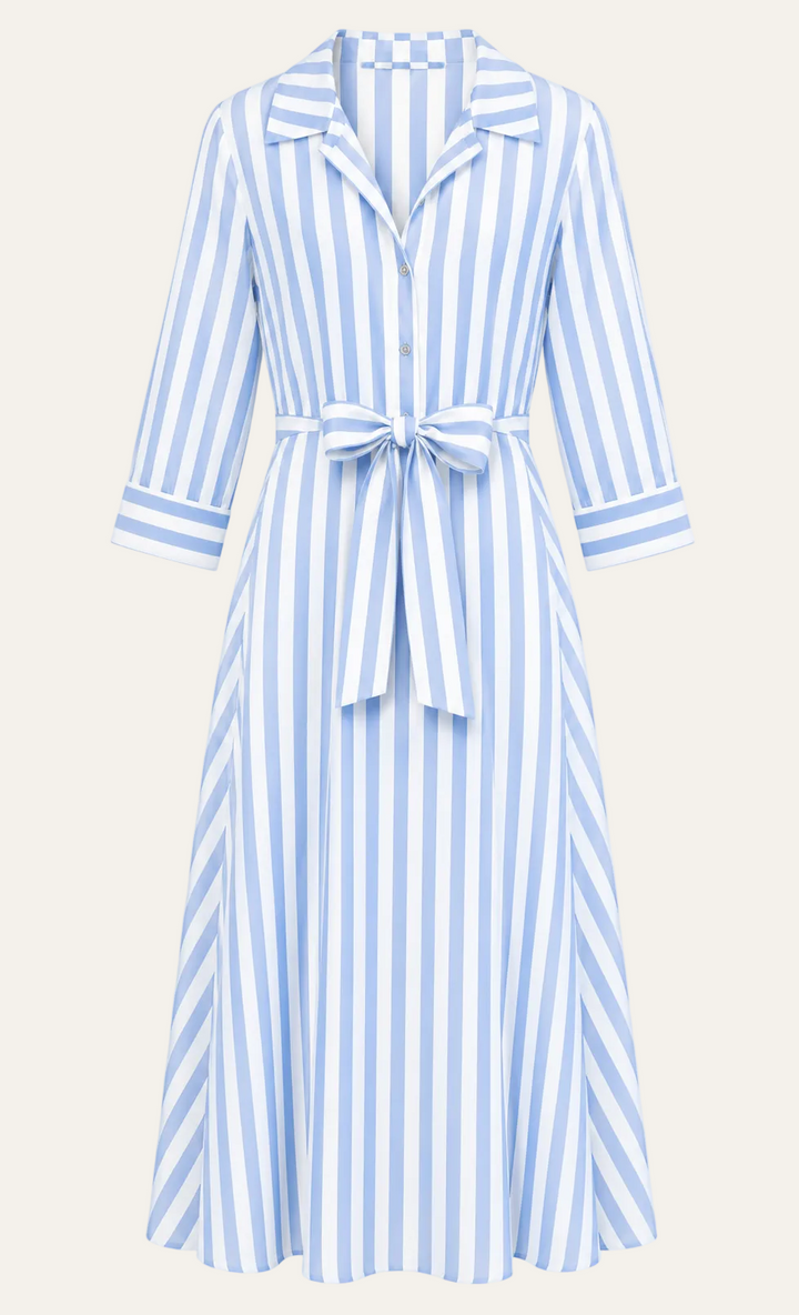 Streifenkleid mit Bindedetail