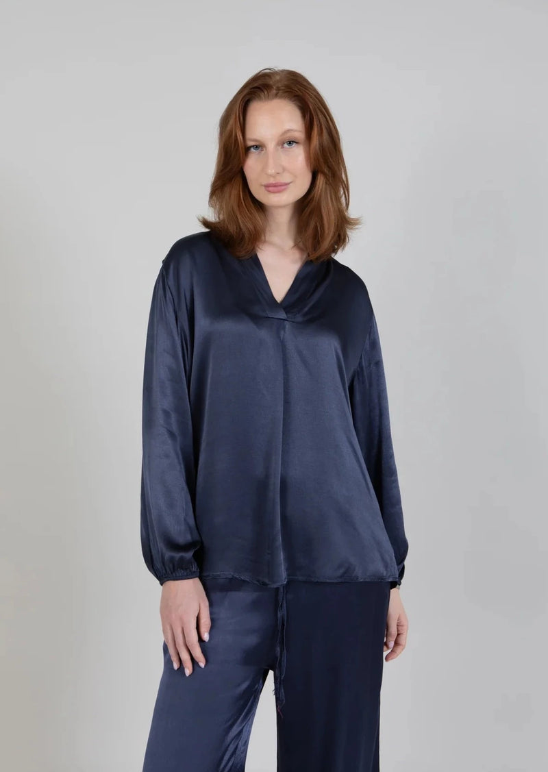 Coster Copenhagen Bluse "Blouse in Viscose" - dark blue