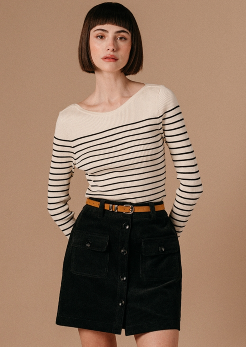 Grace & Mila Rippstrick-Pullover "Lady"- Schwarz