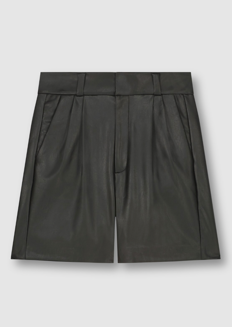 Rino & Pelle Fake Leather Shorts "Maik" - Schwarz