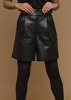Rino & Pelle Fake Leather Shorts "Maik" - Schwarz