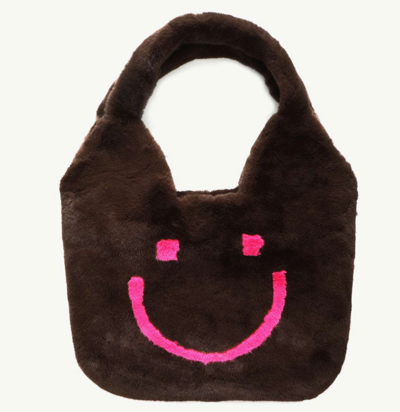 Felltasche mit Smiley - Groß
