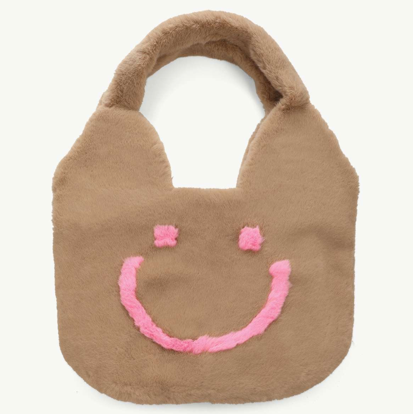 Felltasche mit Smiley - Groß