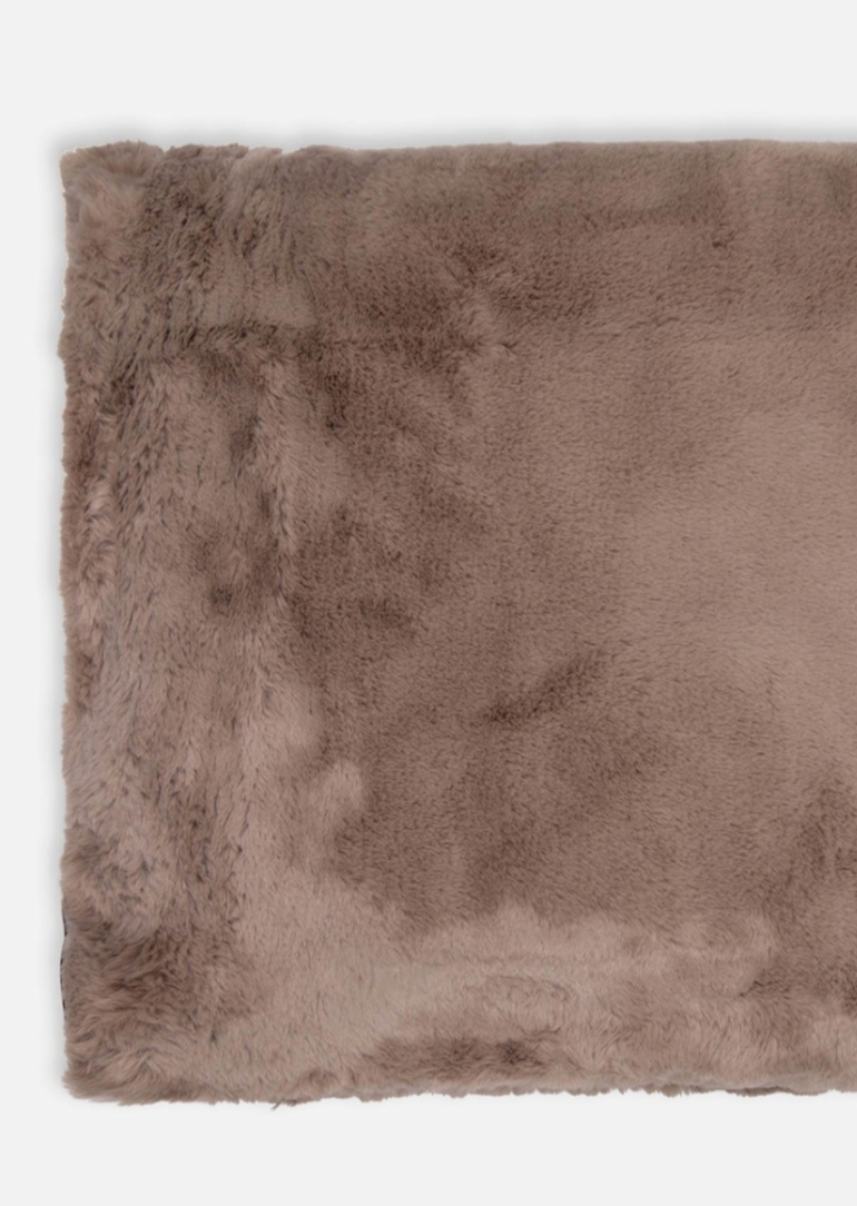 Rino & Pelle  Faux Fur Blanket - Taupe