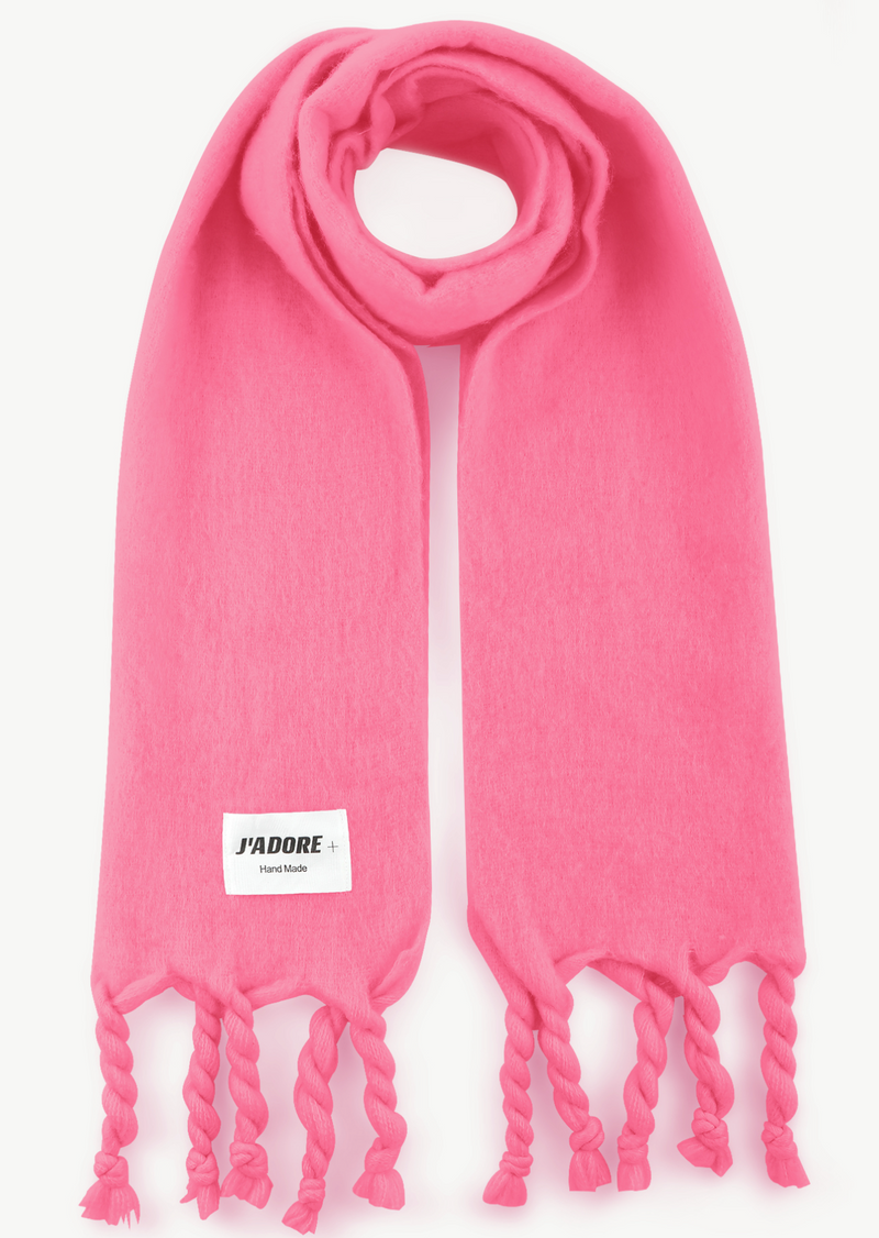Schal mit Fransen - Saphia - Hot Pink