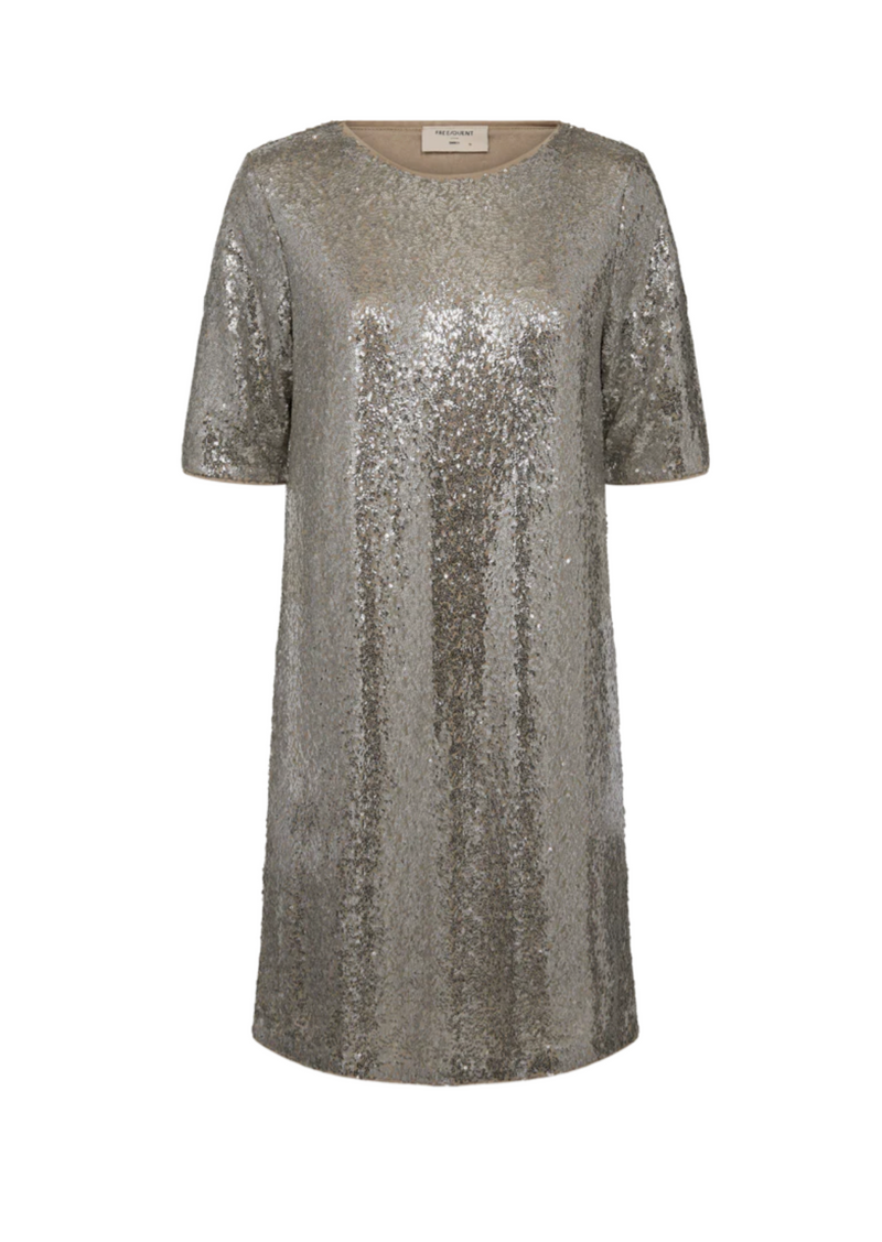Freequent - Pailletten-Kleid "Basal" - Crockery with Silver
