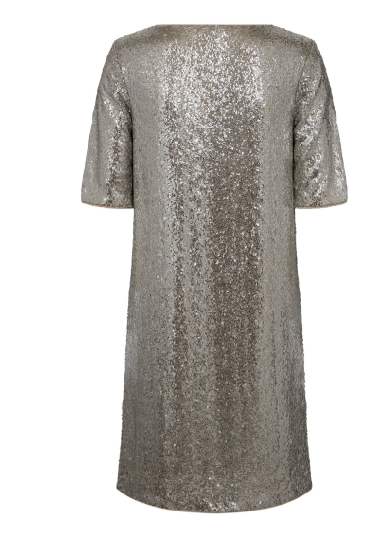 Freequent - Pailletten-Kleid "Basal" - Crockery with Silver