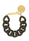 Vanessa Baroni - Flat Chain Bracelet - Matt Dark Olive