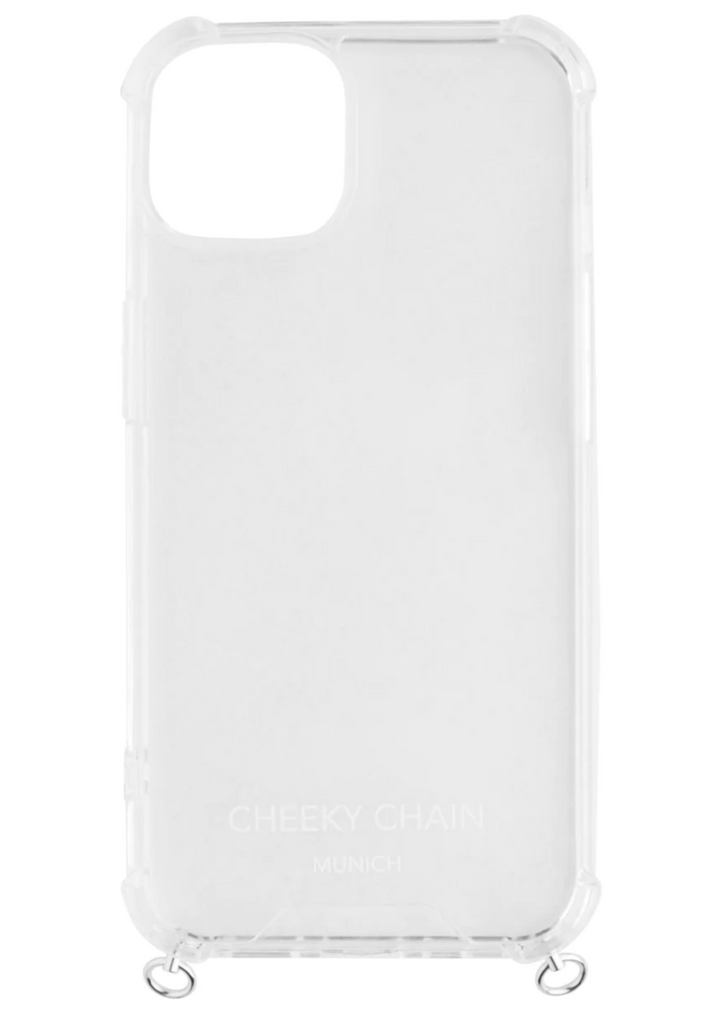 Cheeky Chain - iPhone Handyhülle - Crystal Clear - silberne Ösen