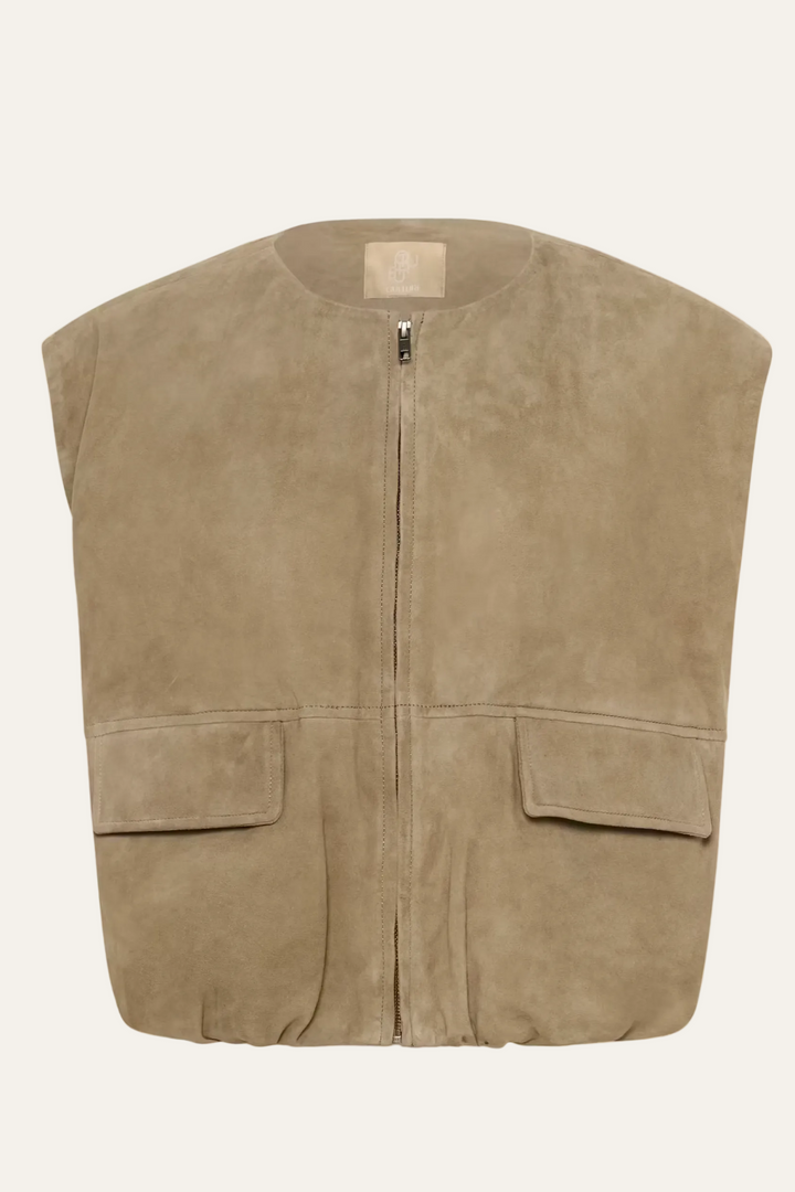 Culture - Veloursleder-Weste "Annemarie"