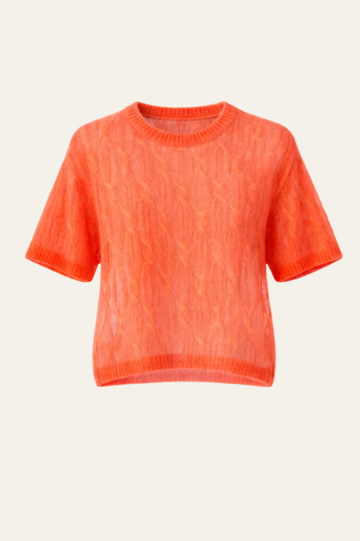 Kurzarmpullover mit Strukturstrick "Kellyy"