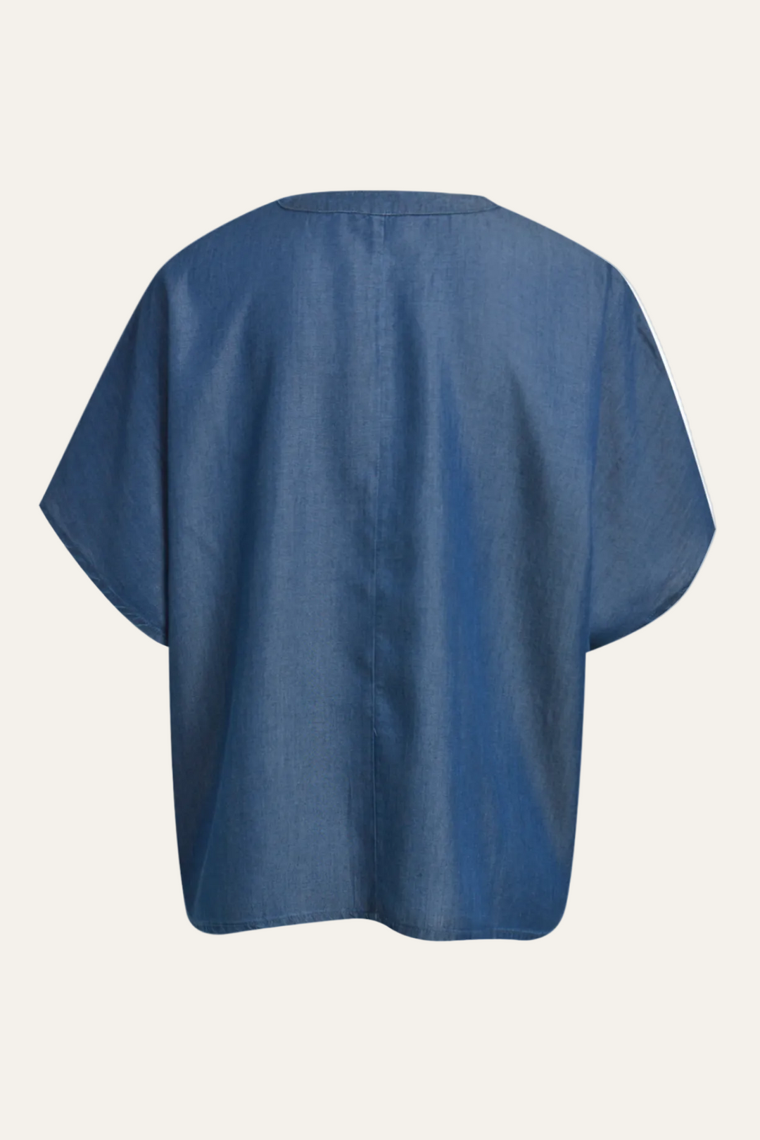 Milano Italy - Oversized Rüschenbluse Denim