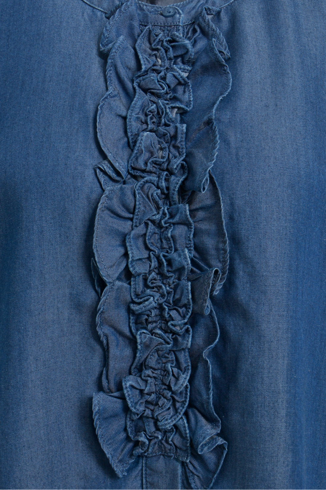 Milano Italy - Oversized Rüschenbluse Denim
