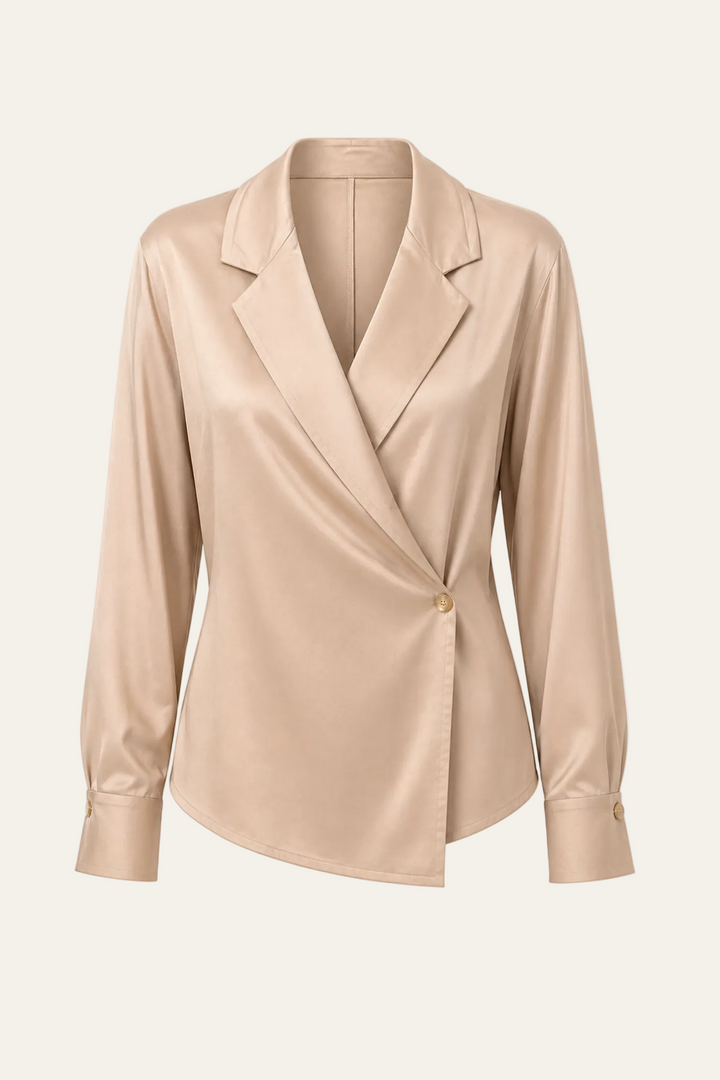 Satin Wickelblazer mit einem Knopf "Semmaa"