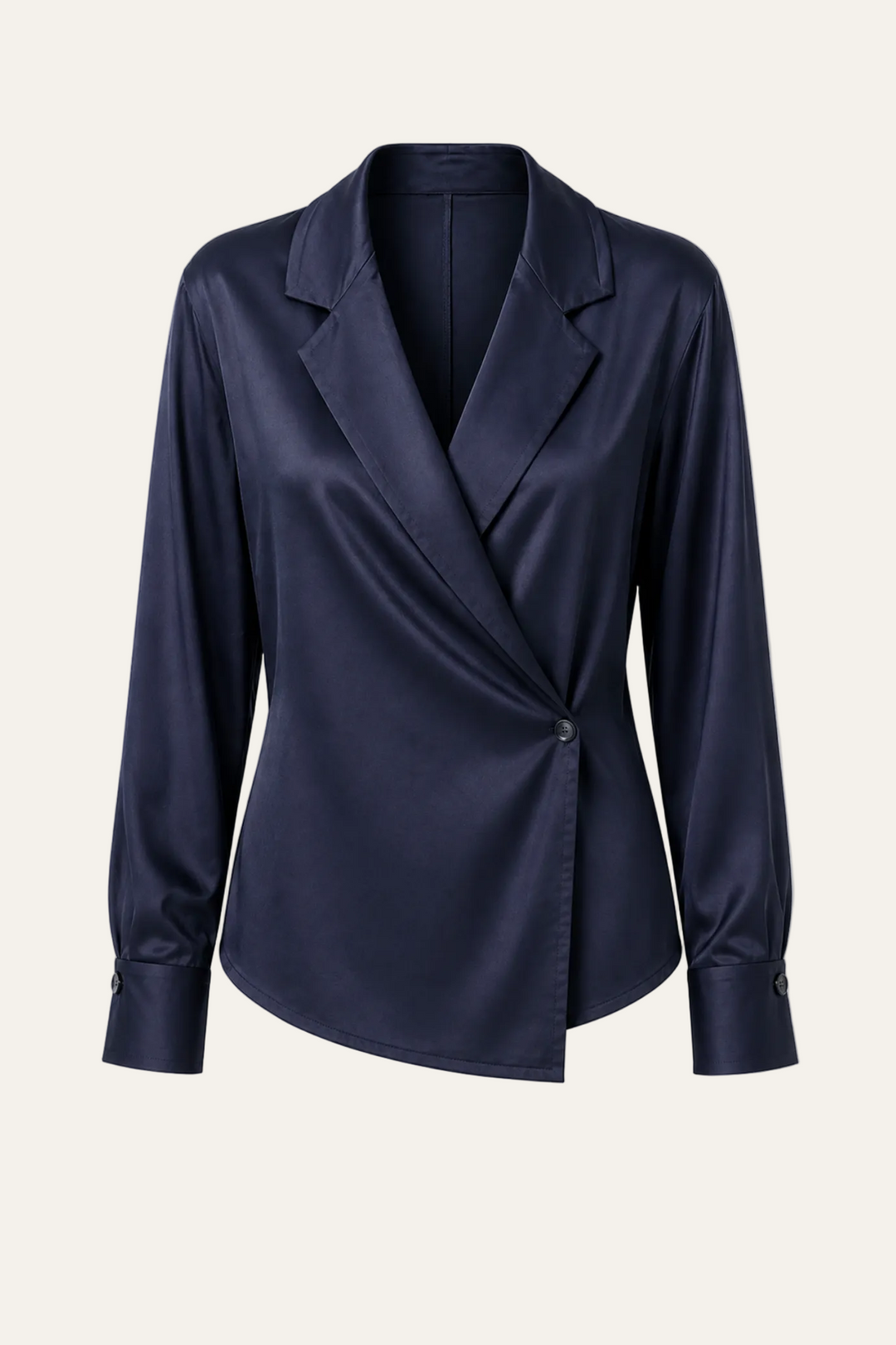 Satin Wickelblazer mit einem Knopf "Semmaa"