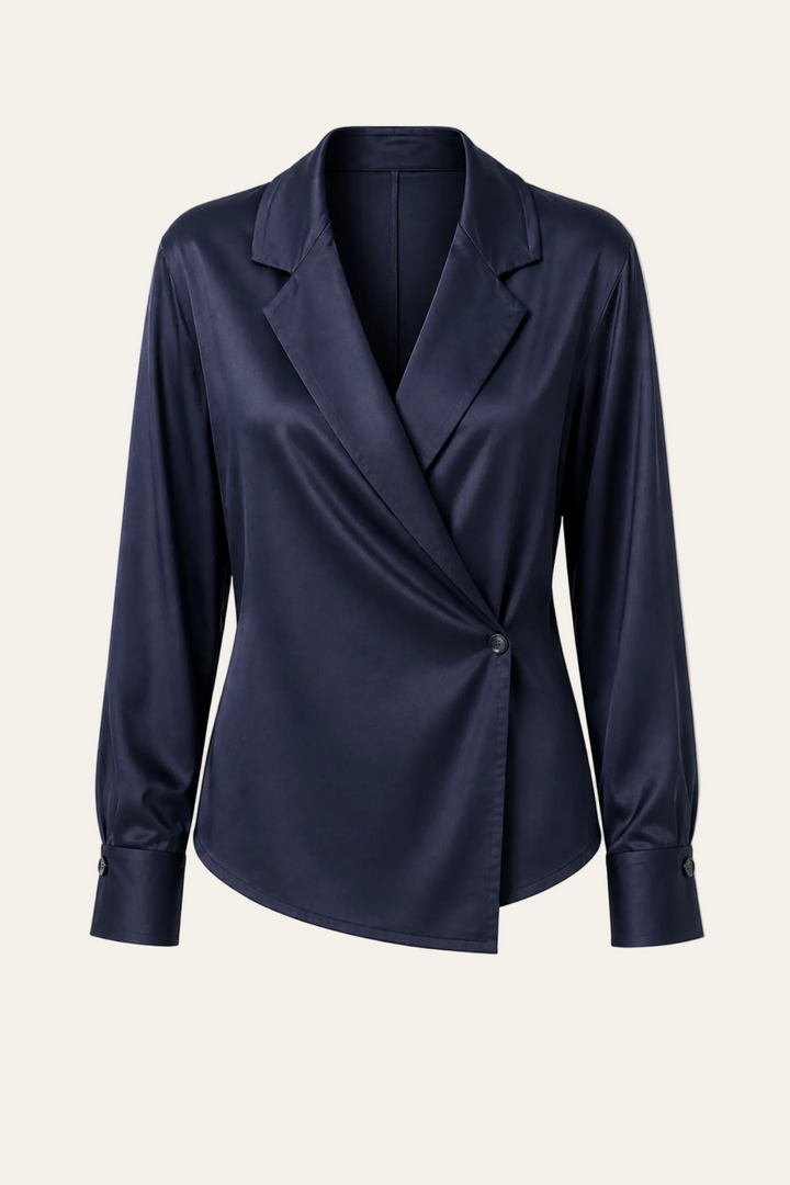 Satin Wickelblazer mit einem Knopf "Semmaa"