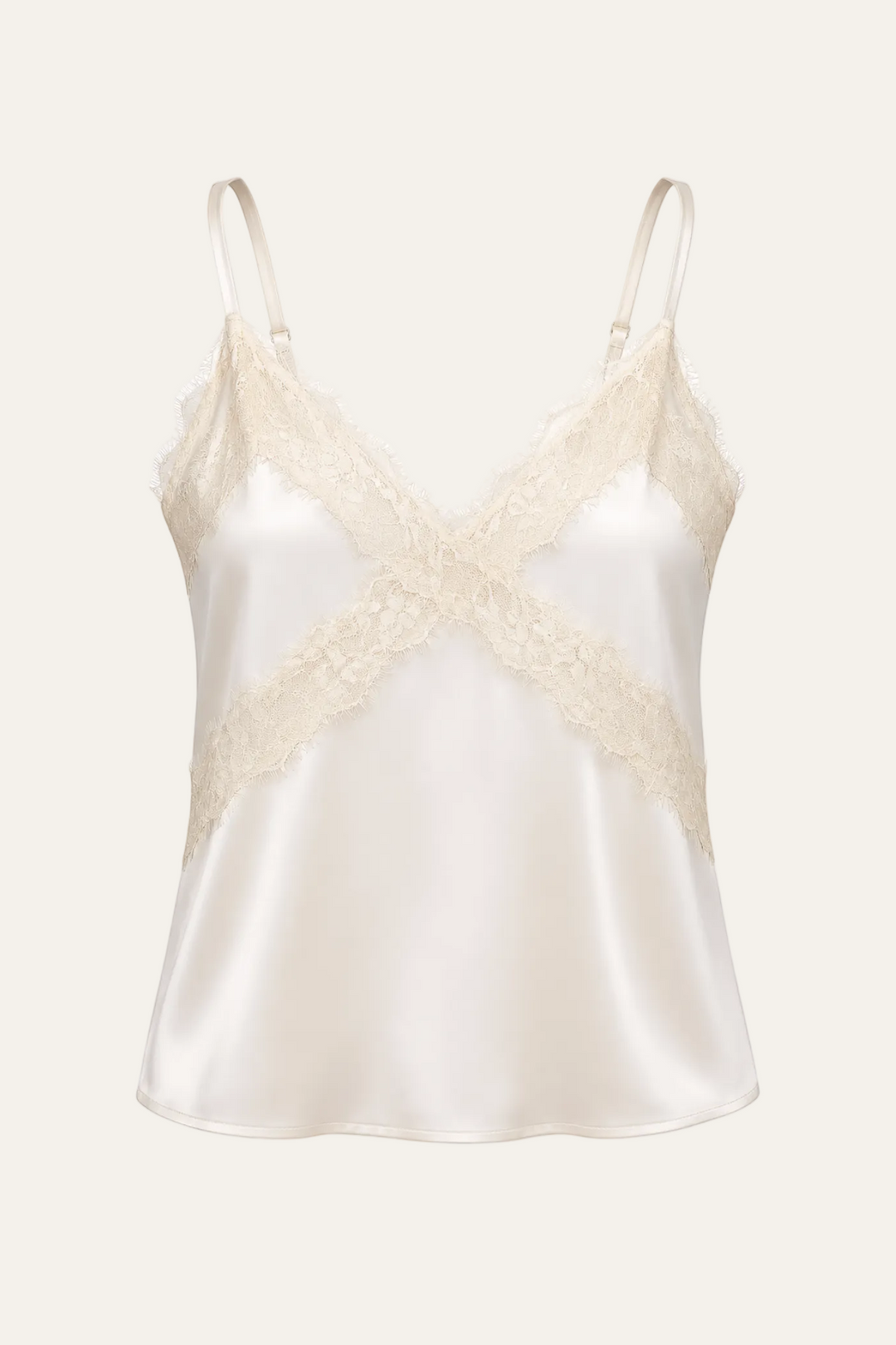 Satin Top mit Spitze