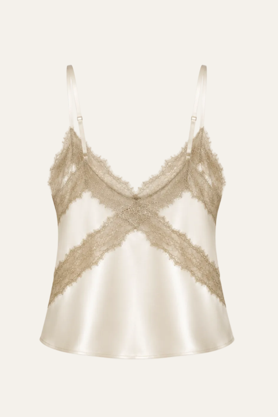 Satin Top mit Spitze