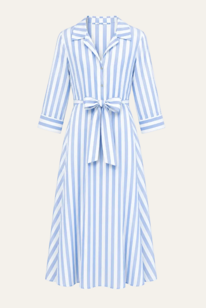 Streifenkleid mit Bindedetail