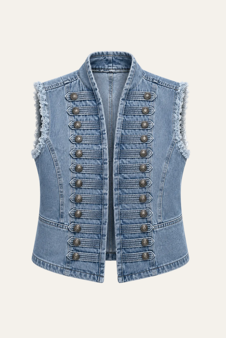 Jeansweste mit Zierknöpfen "Jaline"