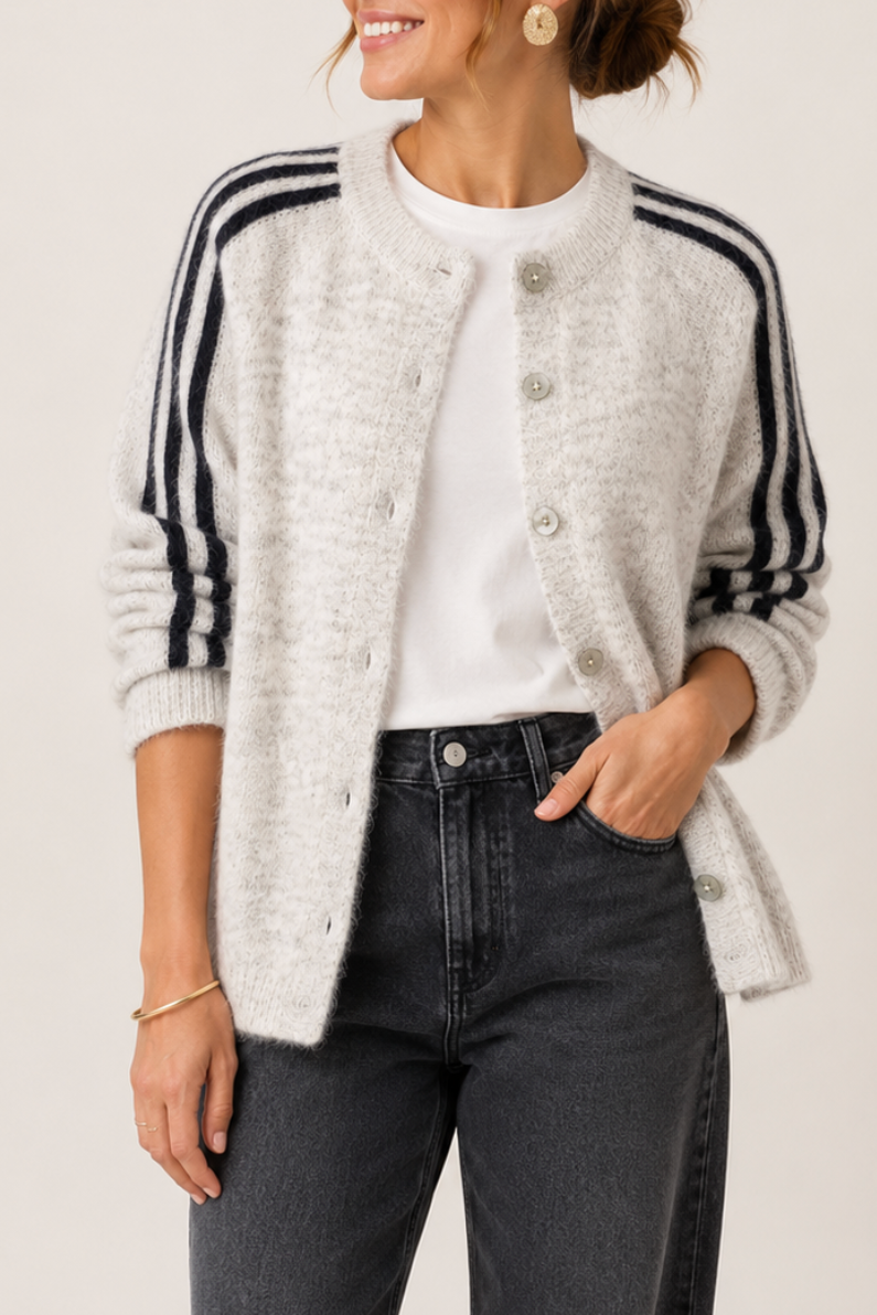 Strickjacke mit Kontraststreifen "Swalidaa"