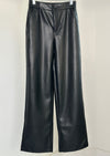 Veggie Wideleg Lederhose - schwarz