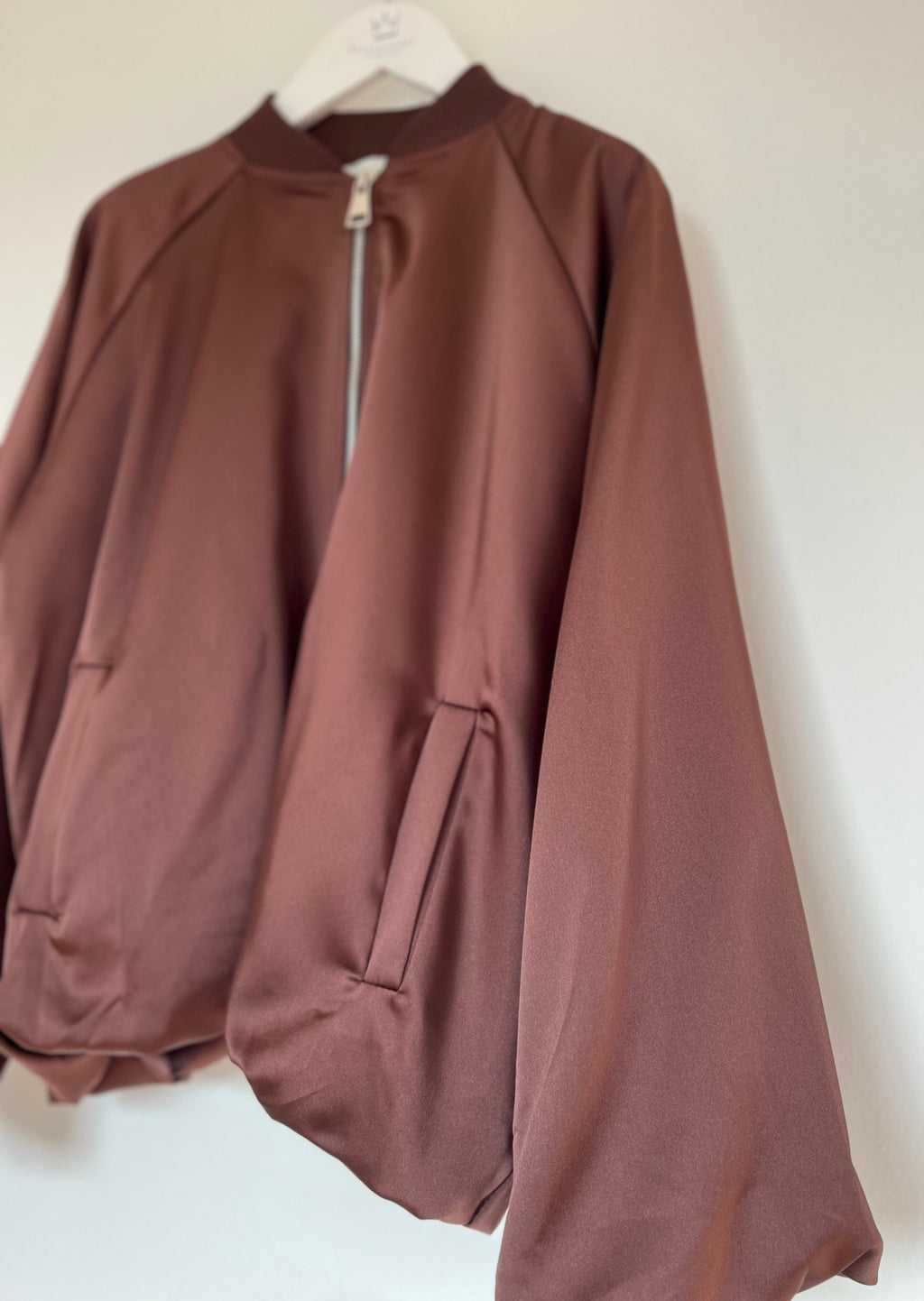 Satin- Bomber "Anek" - Kastanie