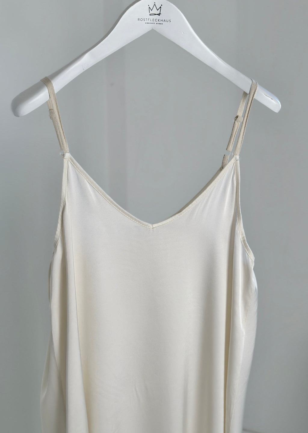 Satinkleid "Saima" - Creme