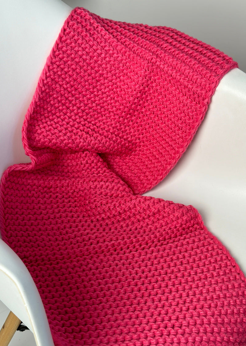 Grobstrick-Schal "Stine" - Hot Pink