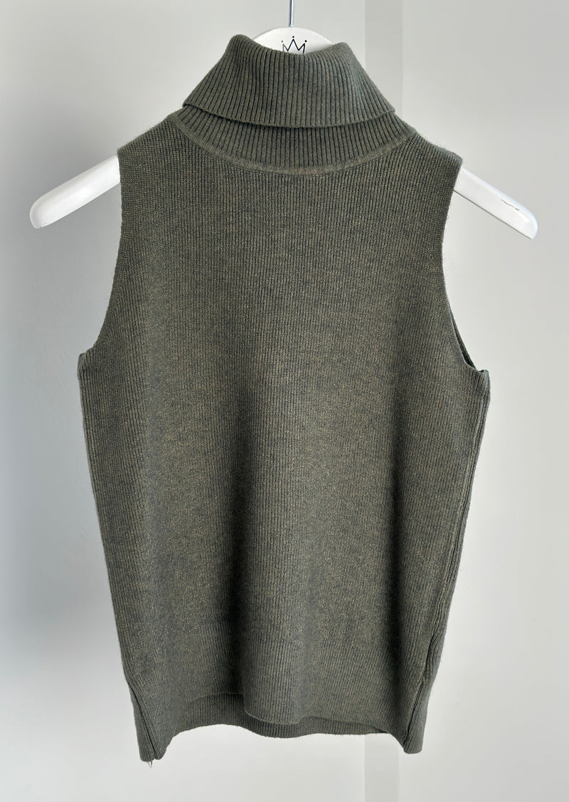 Strick-Top "Fria" - Khaki