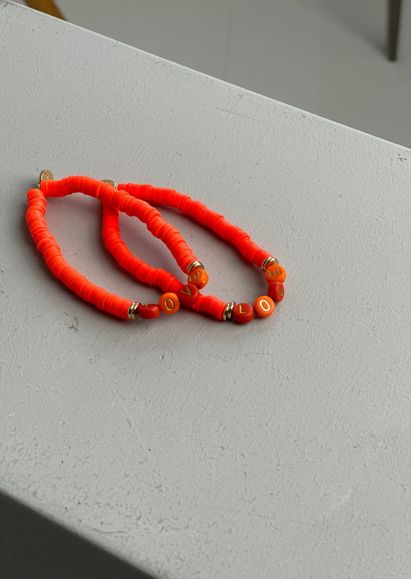 Keramik Armband "Love" - Hot Orange