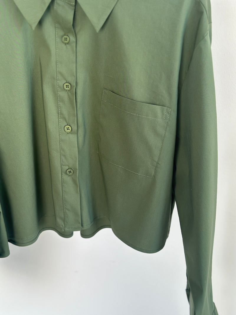 Cropped Bluse "Maxima" - Khaki