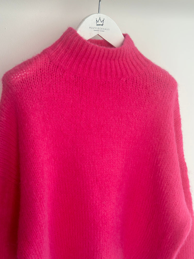 Turtleneck Strickpullover "Moa" - Hot Pink