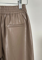 Veggie Wideleg Lederhose - taupe