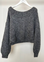 Cropped Pullover " Calica" - charcoal