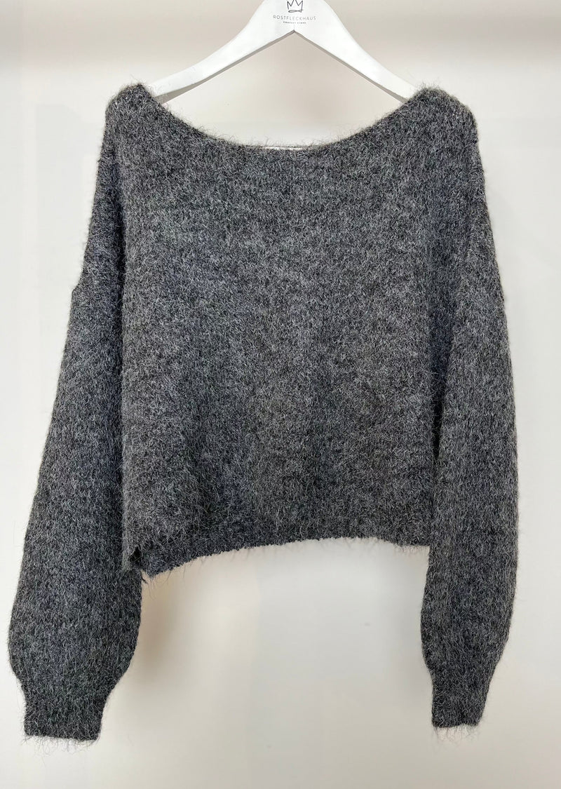 Cropped Pullover " Calica" - charcoal