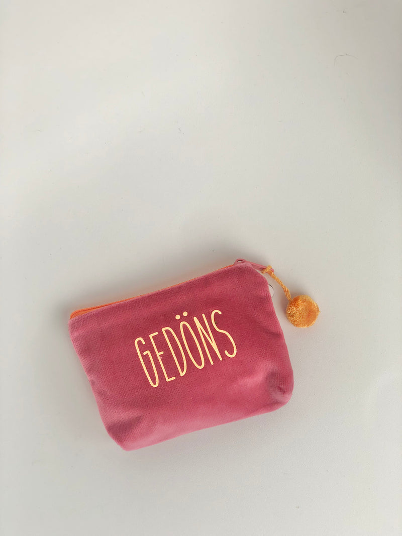 Kosmetiktäschchen Small "Gedöns" - Beere/Orange