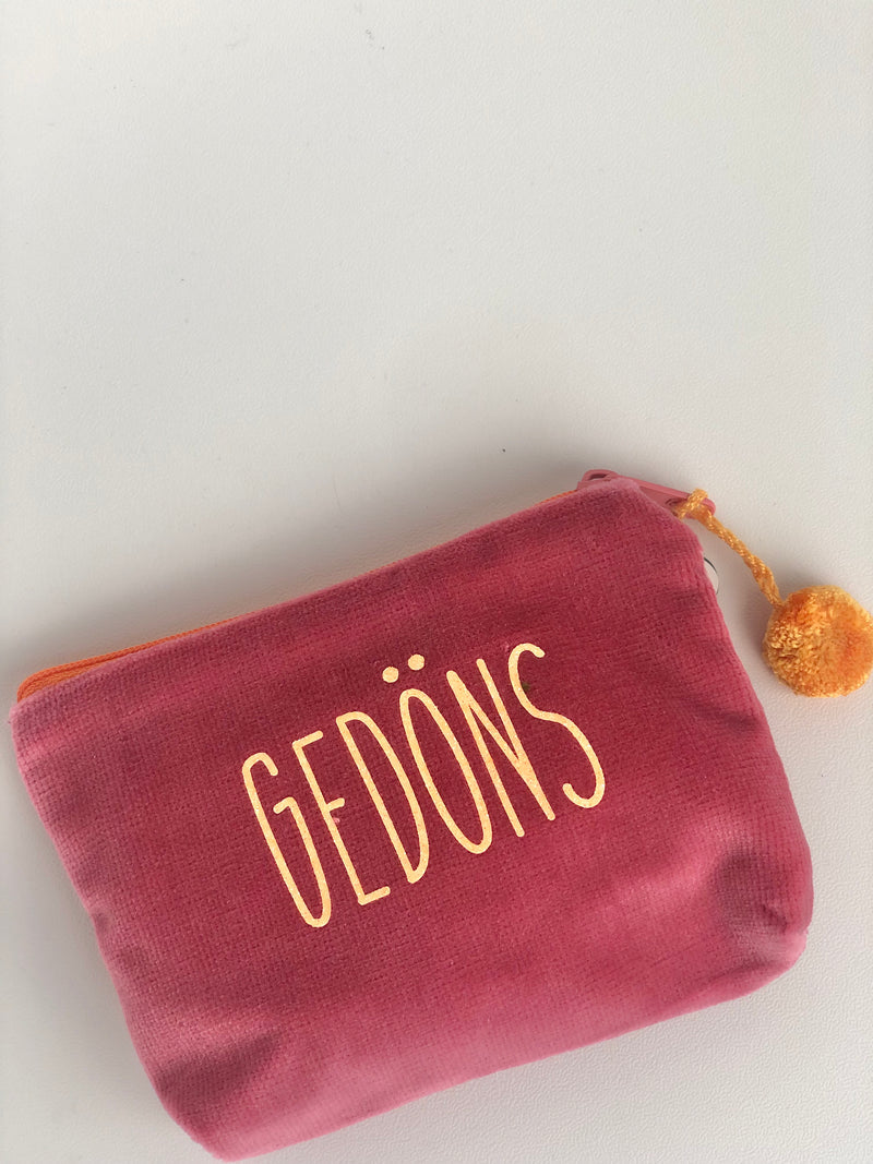 Kosmetiktäschchen Small "Gedöns" - Beere/Orange