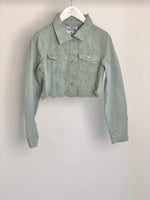 Cropped Jeansjacke - Noelle - Salbei