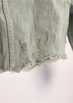 Cropped Jeansjacke - Noelle - Salbei