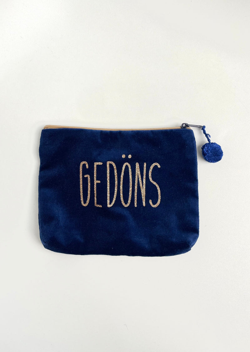 Kosmetiktäschchen Big "Gedöns" - Dunkelblau/Gold