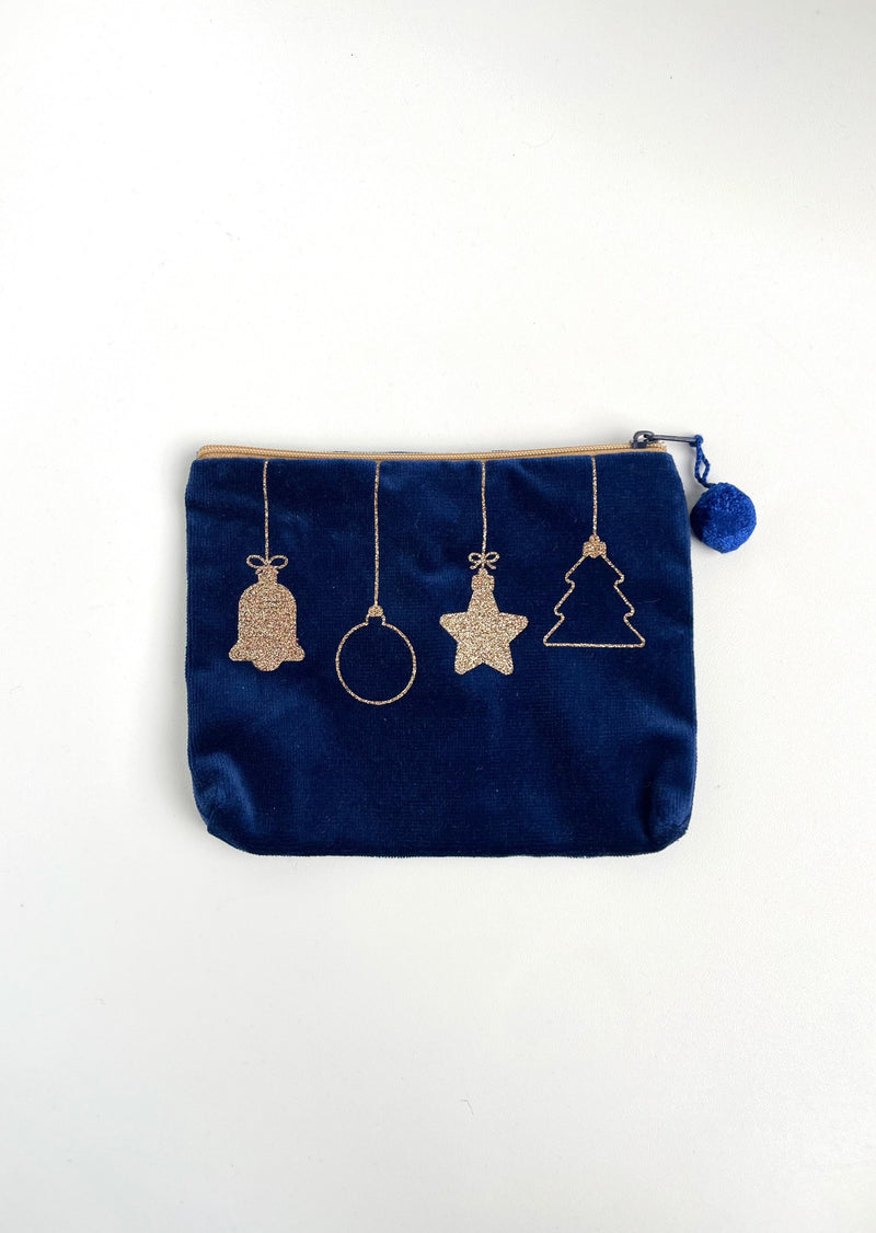 Kosmetiktäschchen Big "Weihnachtskugel" - Dunkelblau/Gold