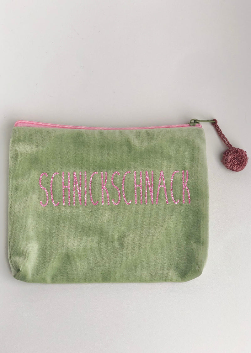 Kosmetiktäschchen Big "Schnickschnack" - Salbei/Rosa